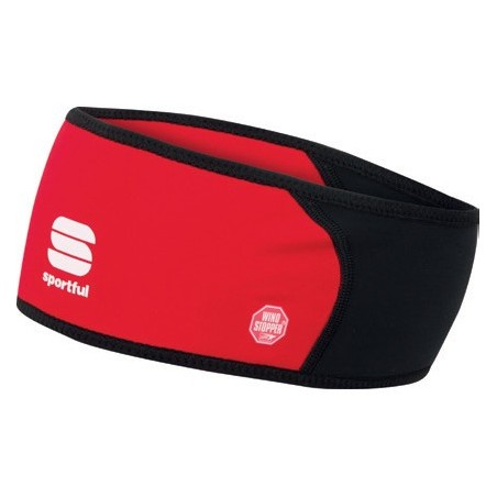 тёплая повязка Sportful Windstopper Headband красно-чёрная